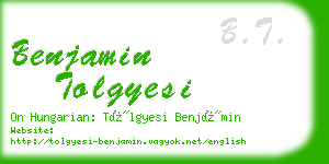 benjamin tolgyesi business card